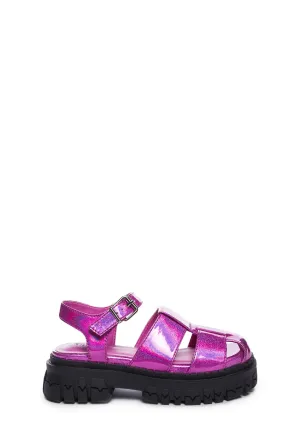 Nostalgic Games Platform Sandals - Pink
