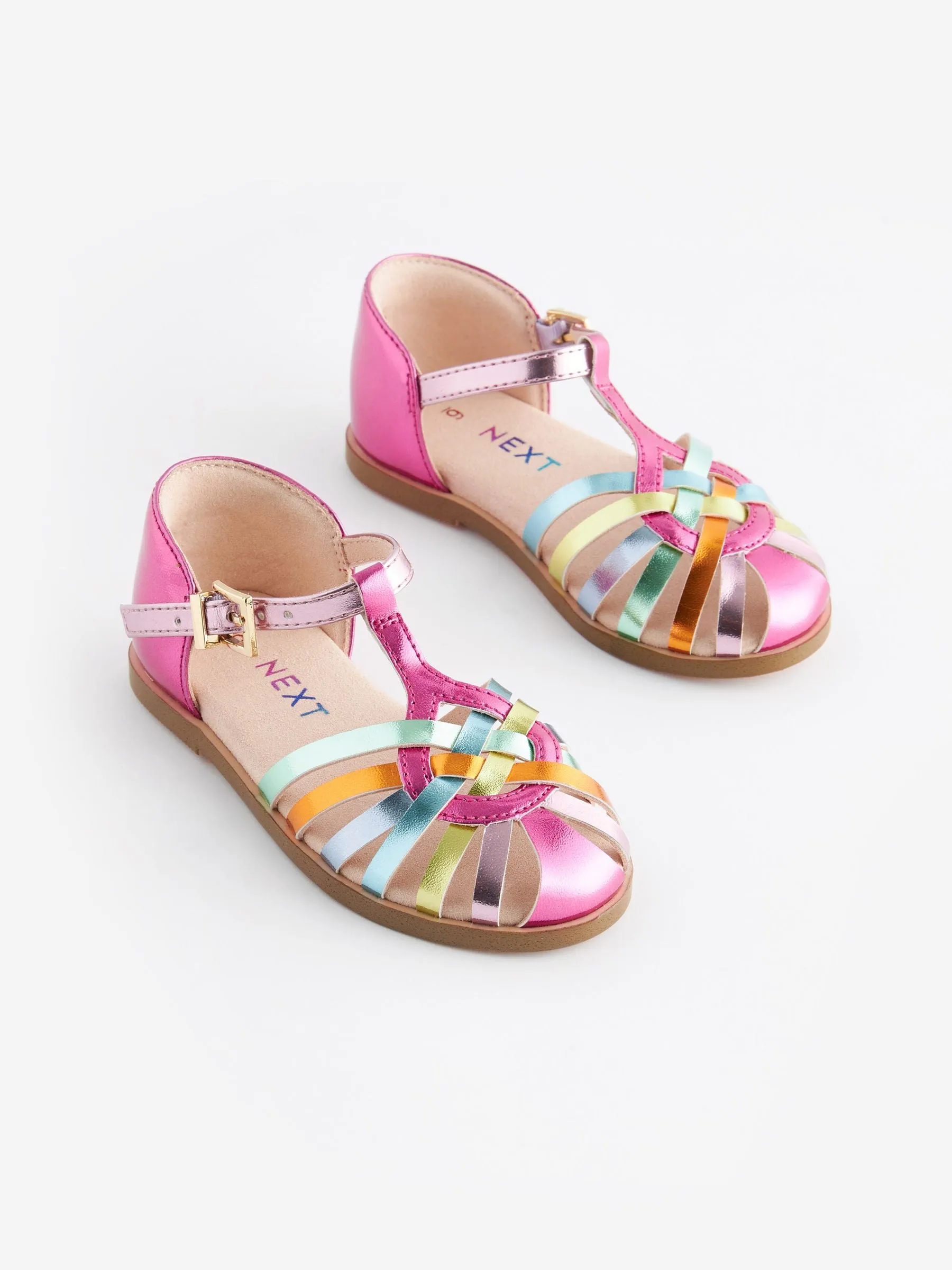 Rainbow Metallic Fisherman Occasion Sandals