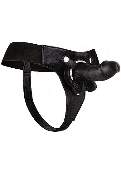 Realistic 6 Inch Strap-On - Black - One Size