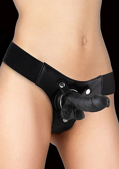 Realistic 6 Inch Strap-On - Black - One Size