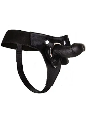 Realistic 6 Inch Strap-On - Black - One Size
