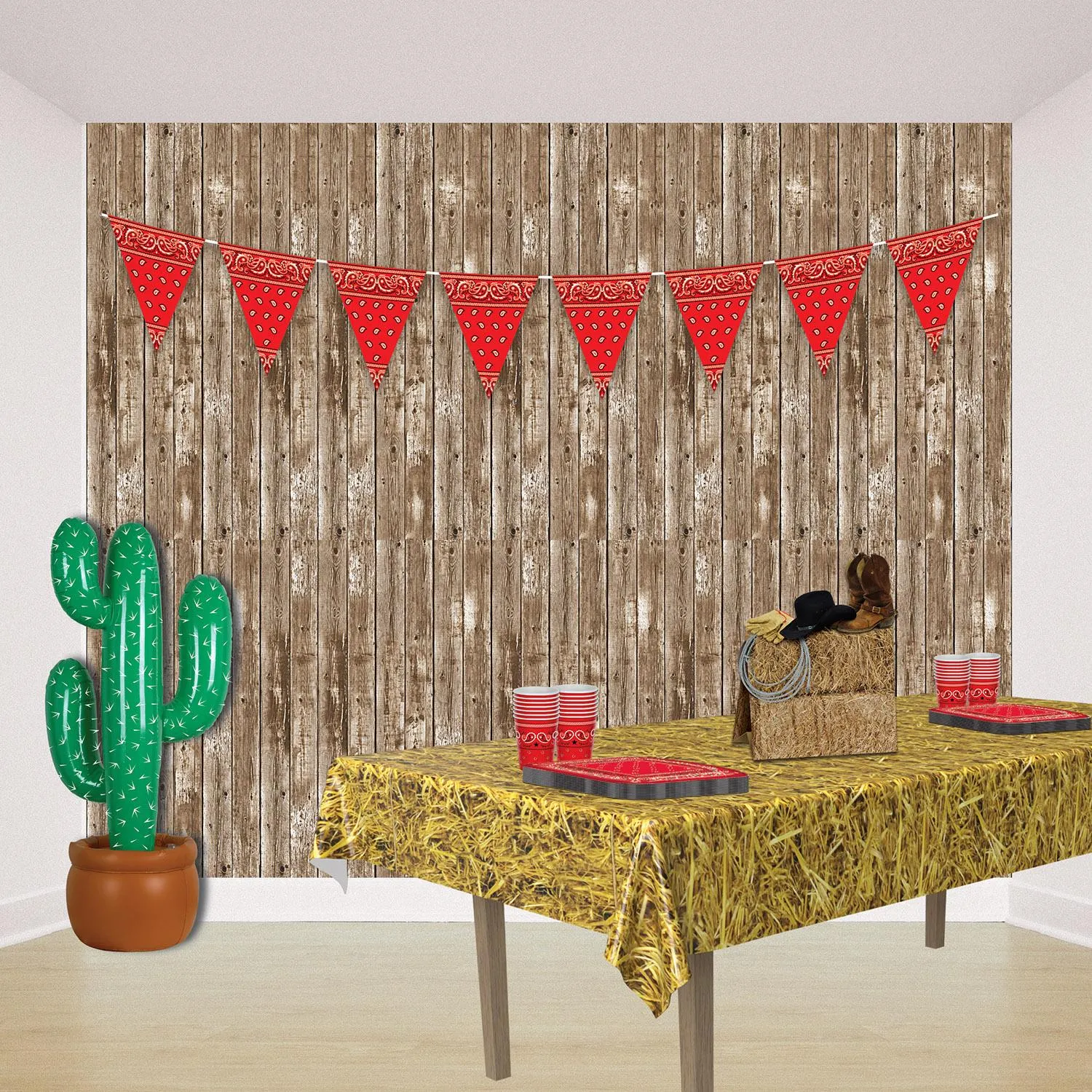 Red Bandana Party Pennant Banner