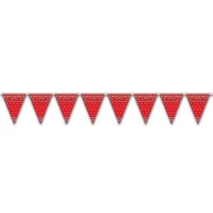 Red Bandana Party Pennant Banner