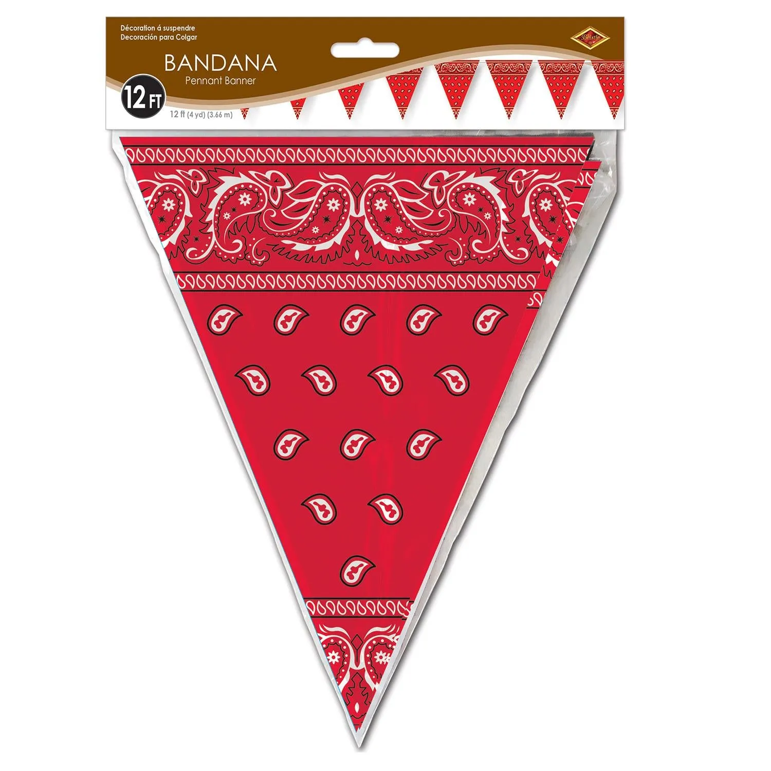 Red Bandana Party Pennant Banner