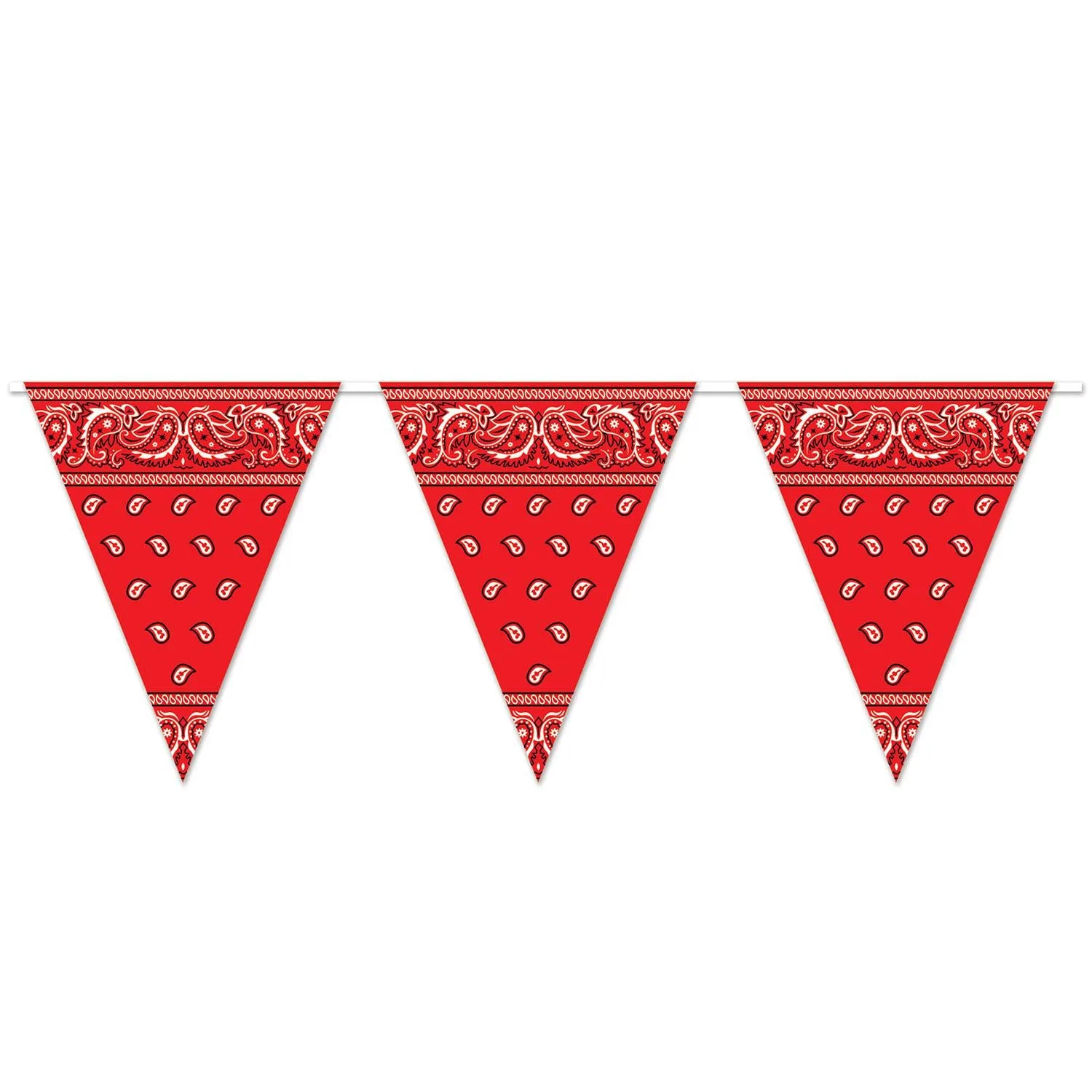 Red Bandana Party Pennant Banner
