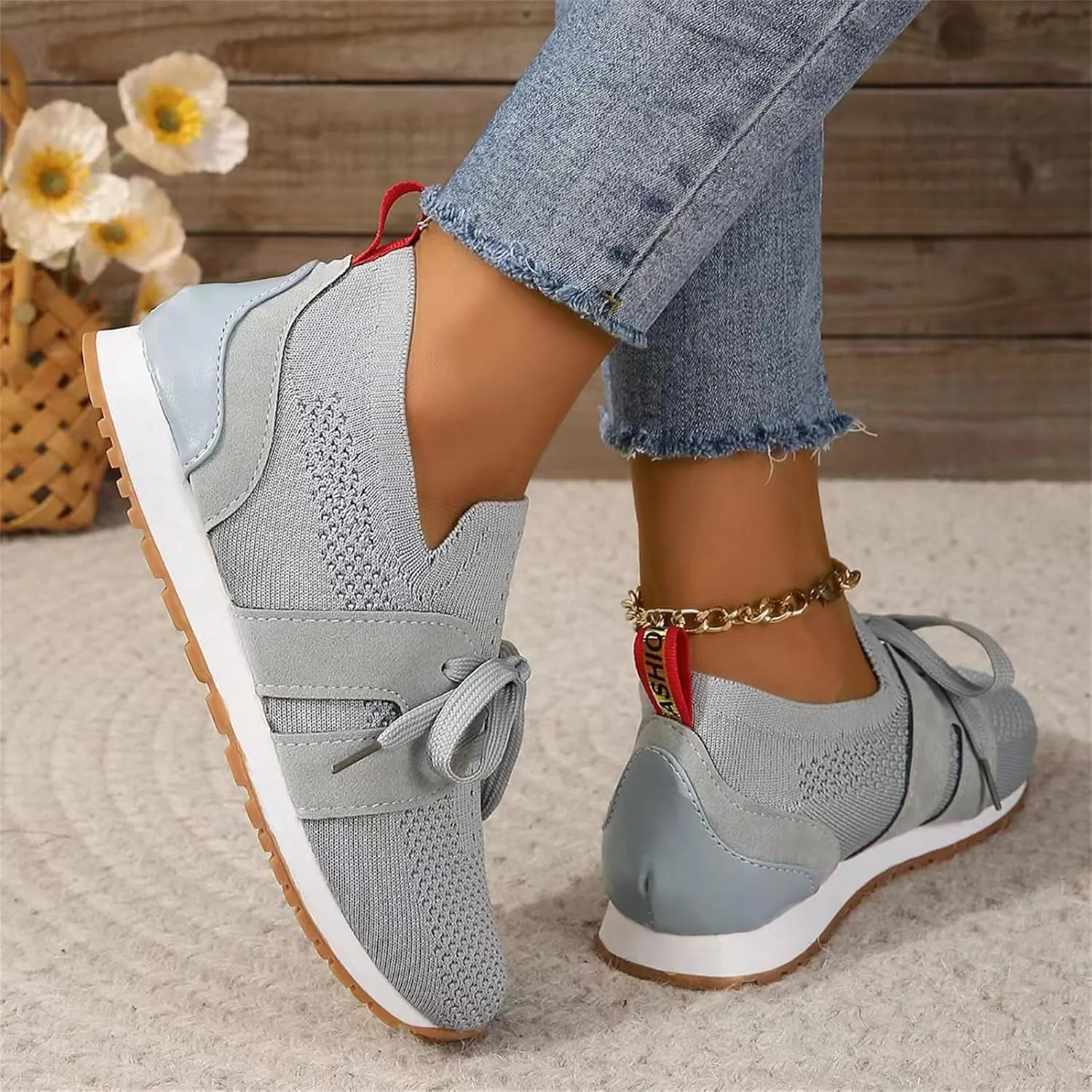 Running Shoes For Women Slip On Breathable Mesh Walking Shoes Fashion Sneakers Comfort Tennis Athletic Workout Shoes