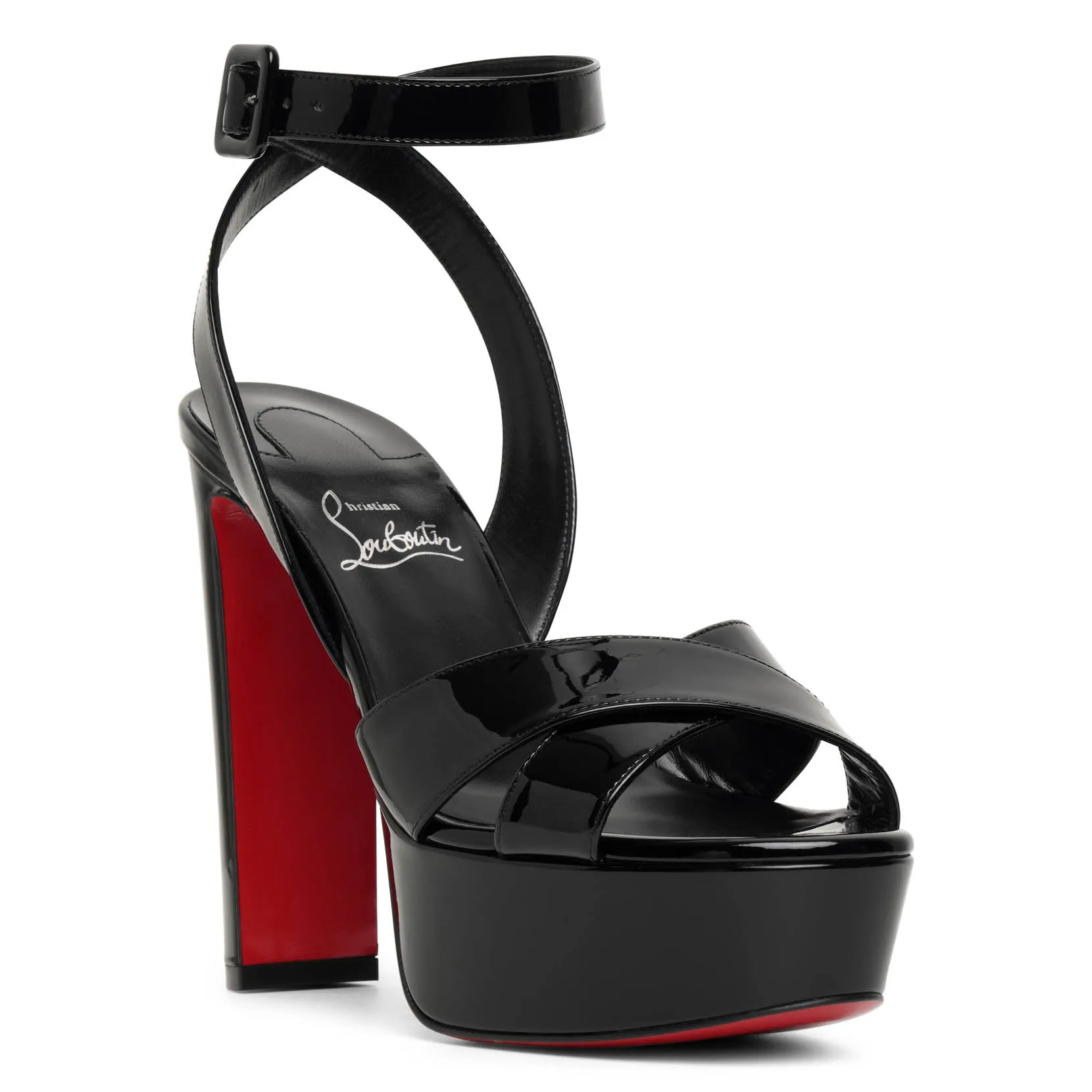 Supramariza 130 black patent leather sandals