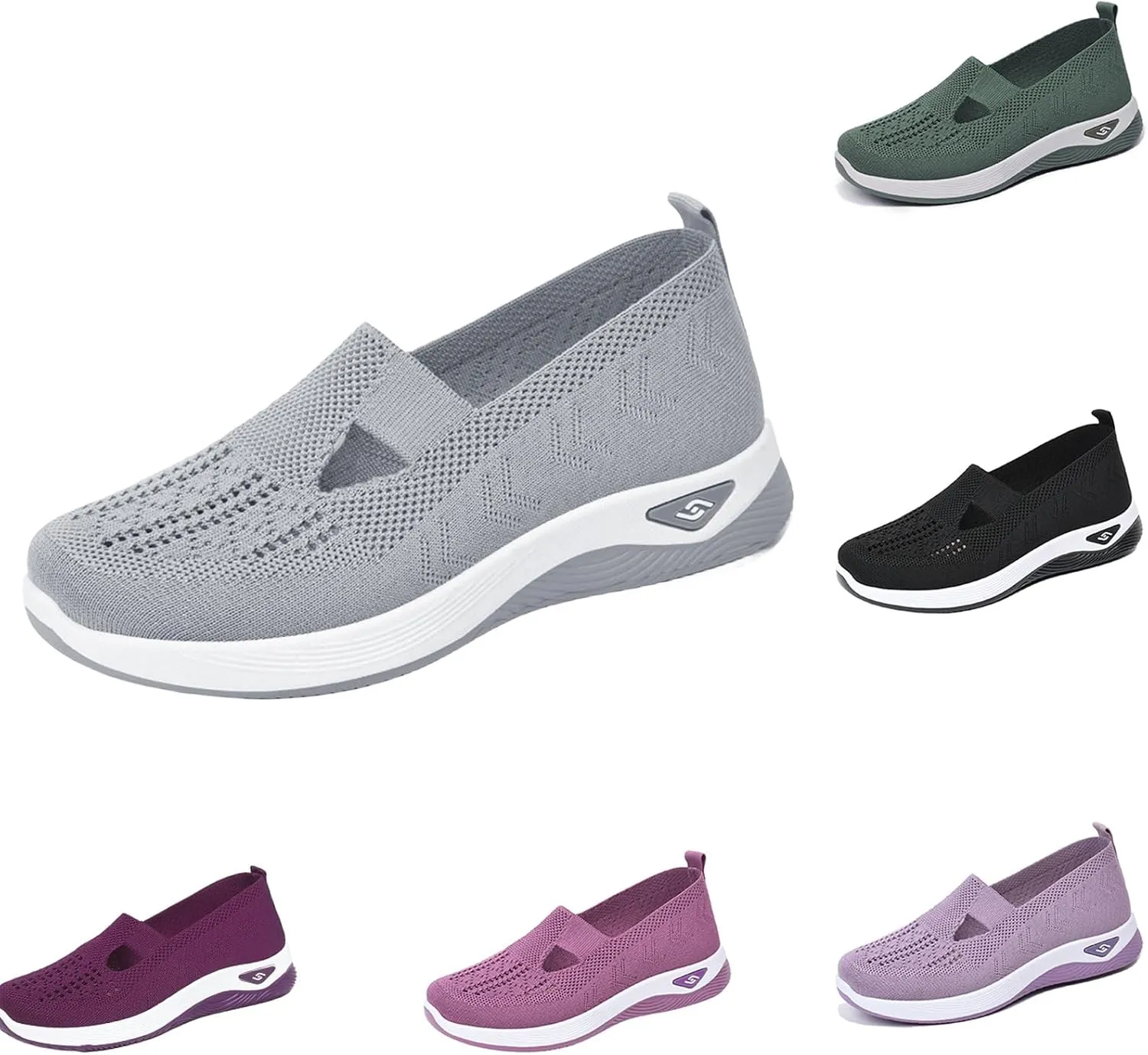 Thatrich Orthopedic Shoes for Women Breathable Soft Slip On Sneakers Comfort Mesh Up Stretch Sneaker Diabetic Walking Shoes