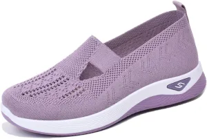 Thatrich Orthopedic Shoes for Women Breathable Soft Slip On Sneakers Comfort Mesh Up Stretch Sneaker Diabetic Walking Shoes