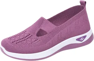 Thatrich Orthopedic Shoes for Women Breathable Soft Slip On Sneakers Comfort Mesh Up Stretch Sneaker Diabetic Walking Shoes