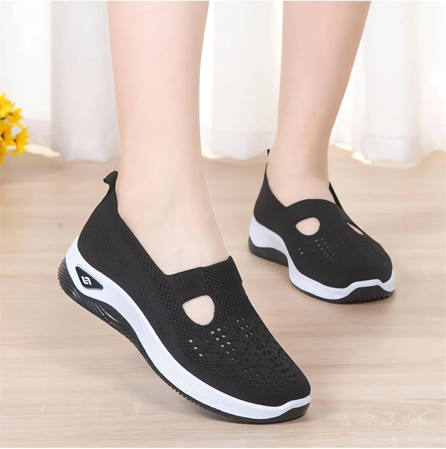 Thatrich Orthopedic Shoes for Women Breathable Soft Slip On Sneakers Comfort Mesh Up Stretch Sneaker Diabetic Walking Shoes
