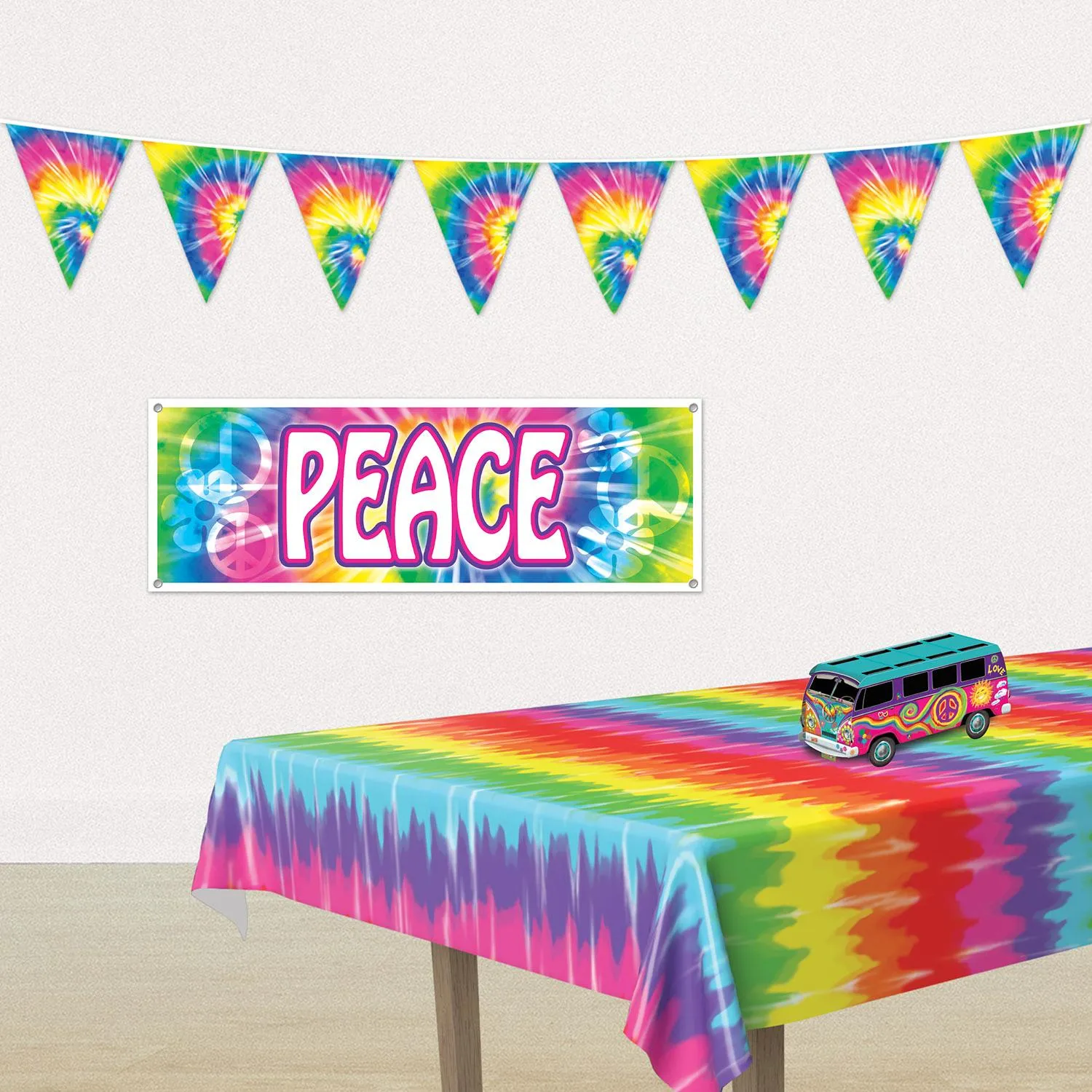 Tie-Dyed Pennant Party Banner