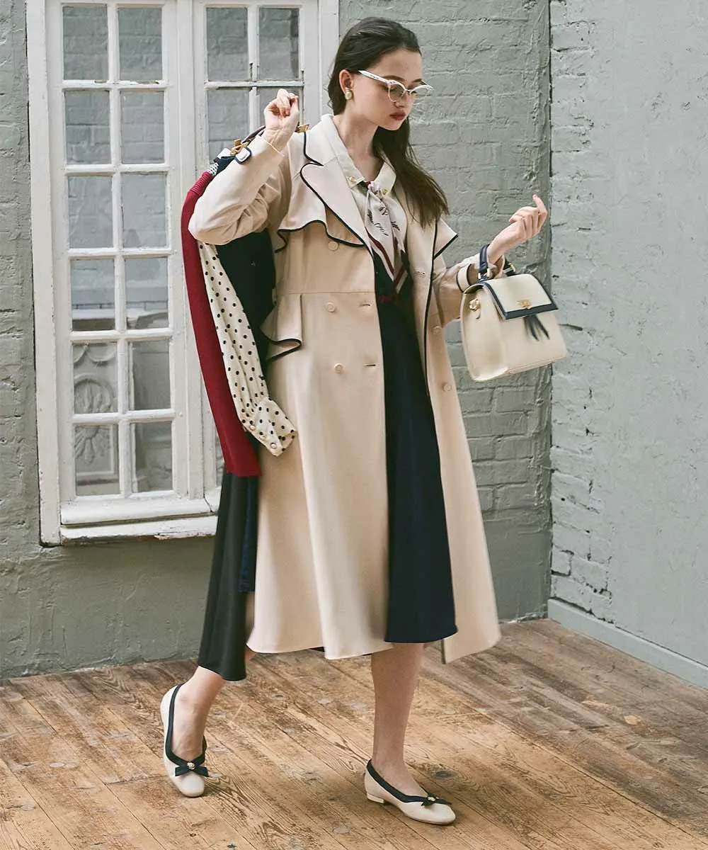Trench coat with piping / an another angelus [53BD03j001].