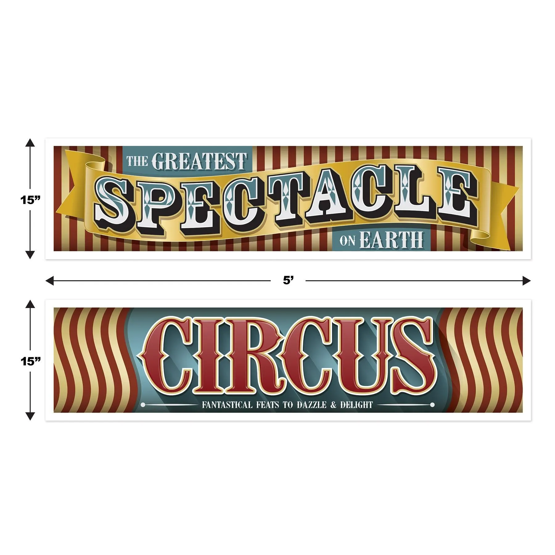 Vintage Circus Party Banners (2 per Package)