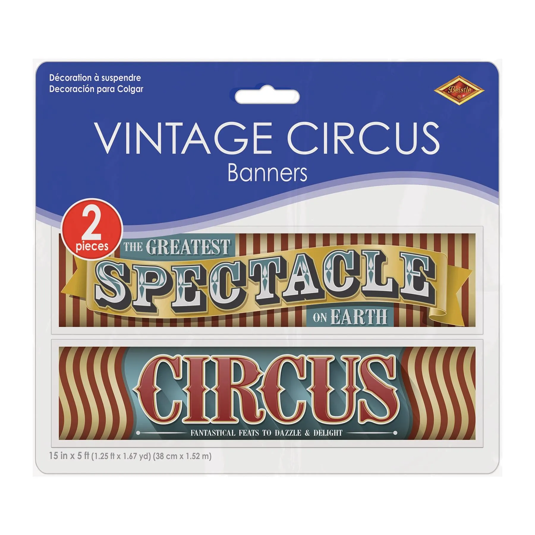 Vintage Circus Party Banners (2 per Package)