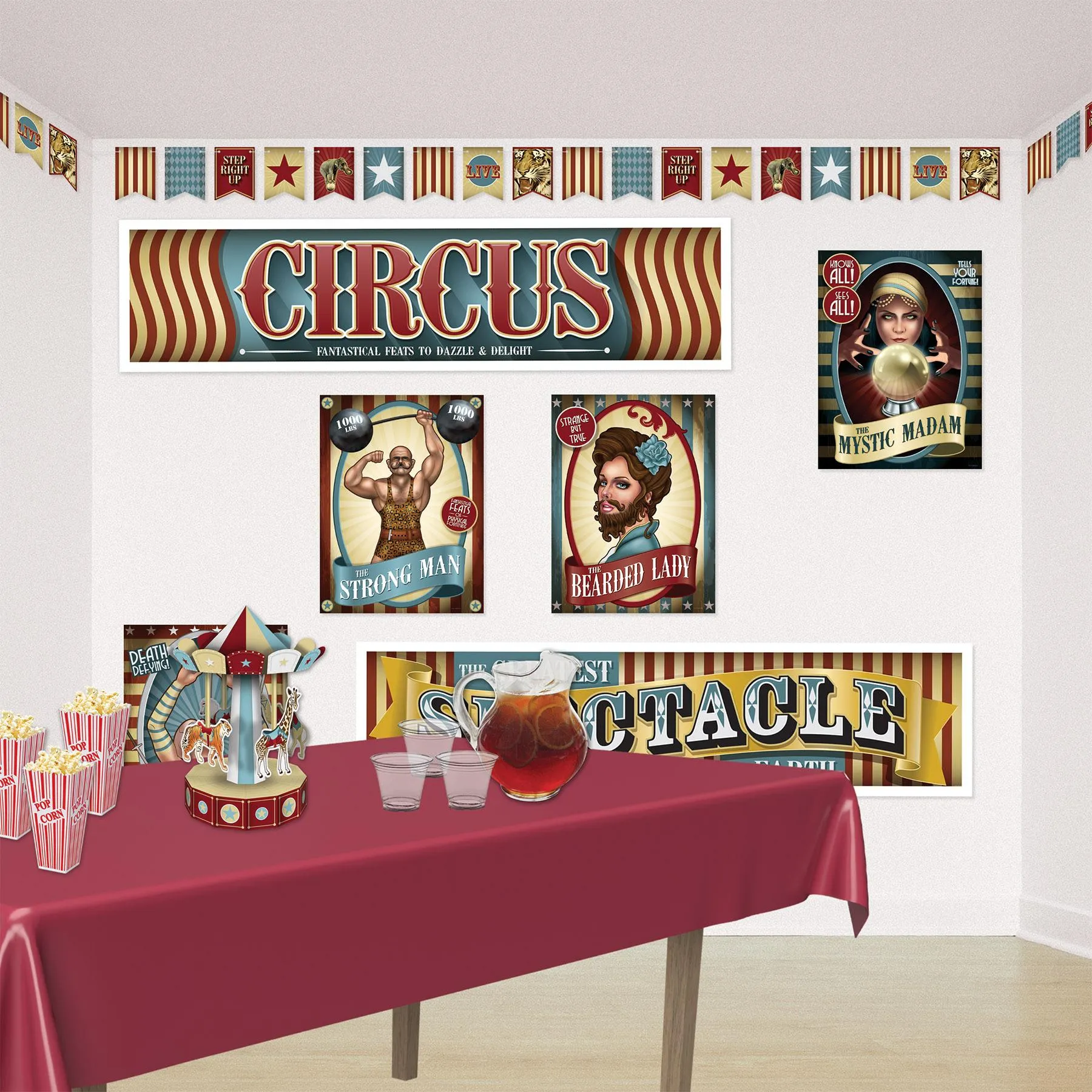 Vintage Circus Party Banners (2 per Package)
