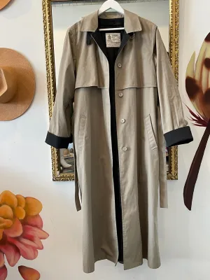 Vintage Rain Coat - Taupe & Black
