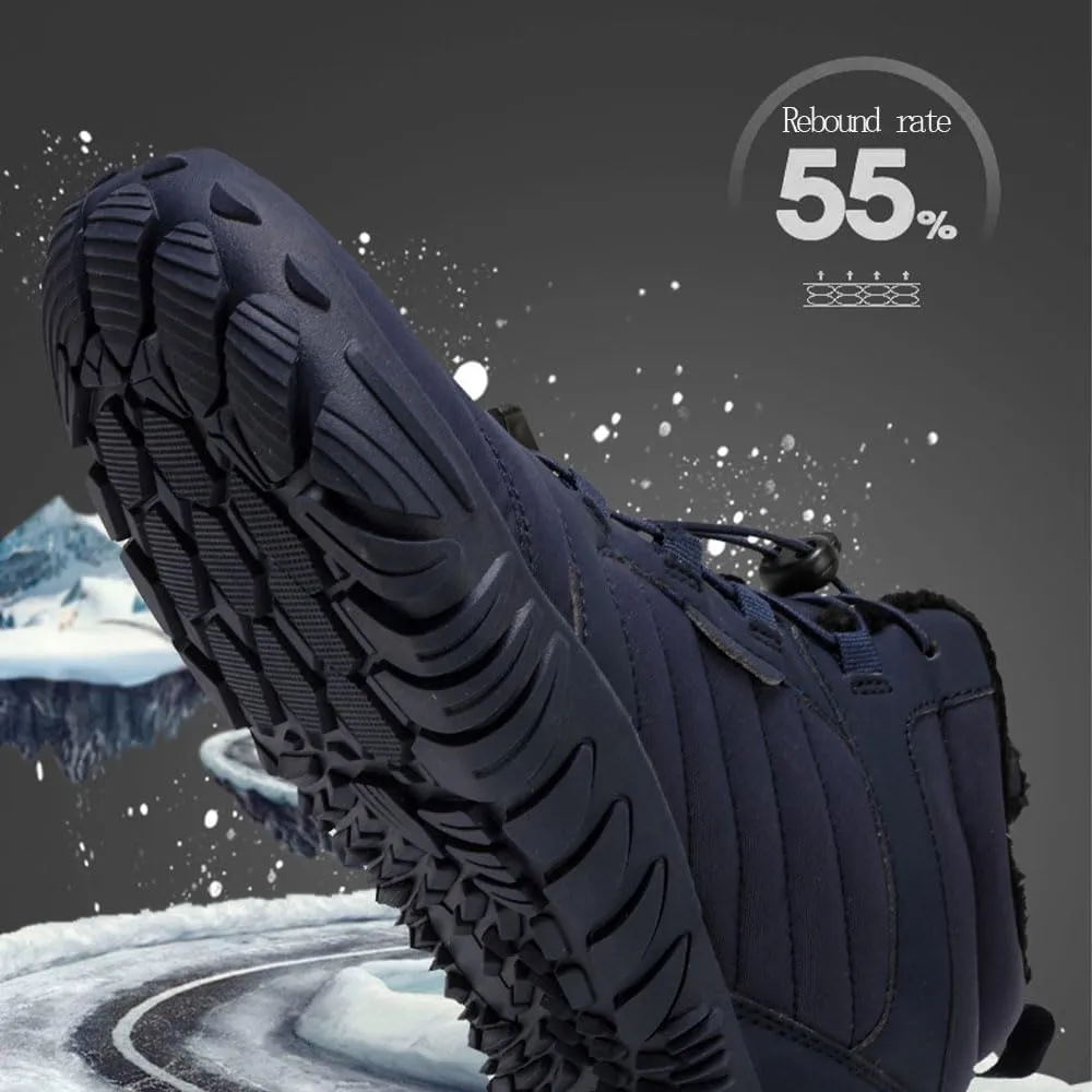 Winter Men's Women's Barefoot Shoes, Hiking Barefoot Winter Boots, Zero Drop Sole Trail Running Shoes Wide Toe Shoes