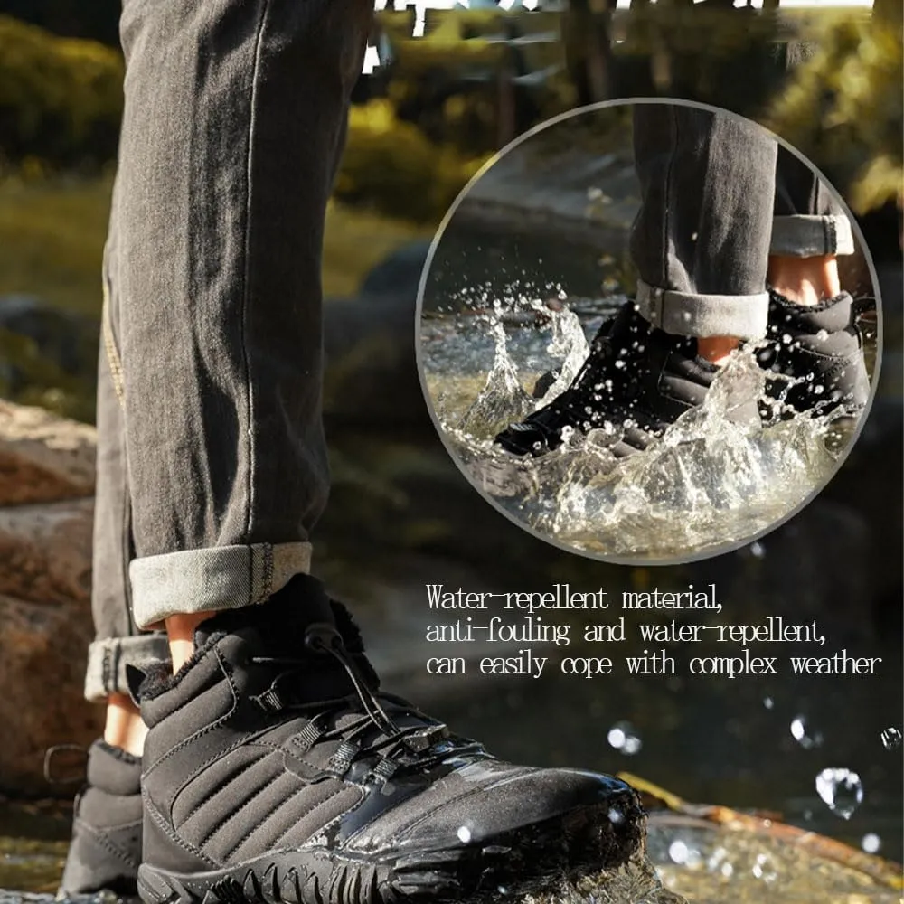 Winter Men's Women's Barefoot Shoes, Hiking Barefoot Winter Boots, Zero Drop Sole Trail Running Shoes Wide Toe Shoes