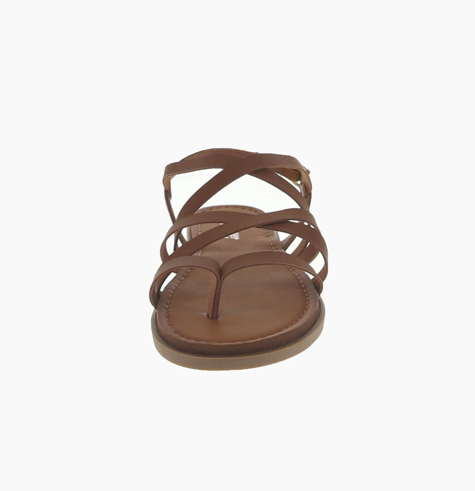 WOMAN'S SHOES TAN PU LEATHER SANDALS SOOTH-05