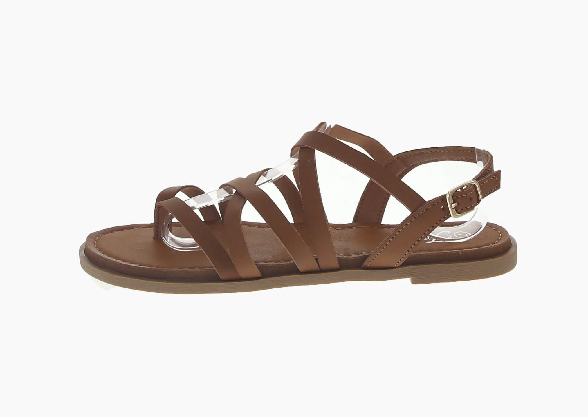 WOMAN'S SHOES TAN PU LEATHER SANDALS SOOTH-05