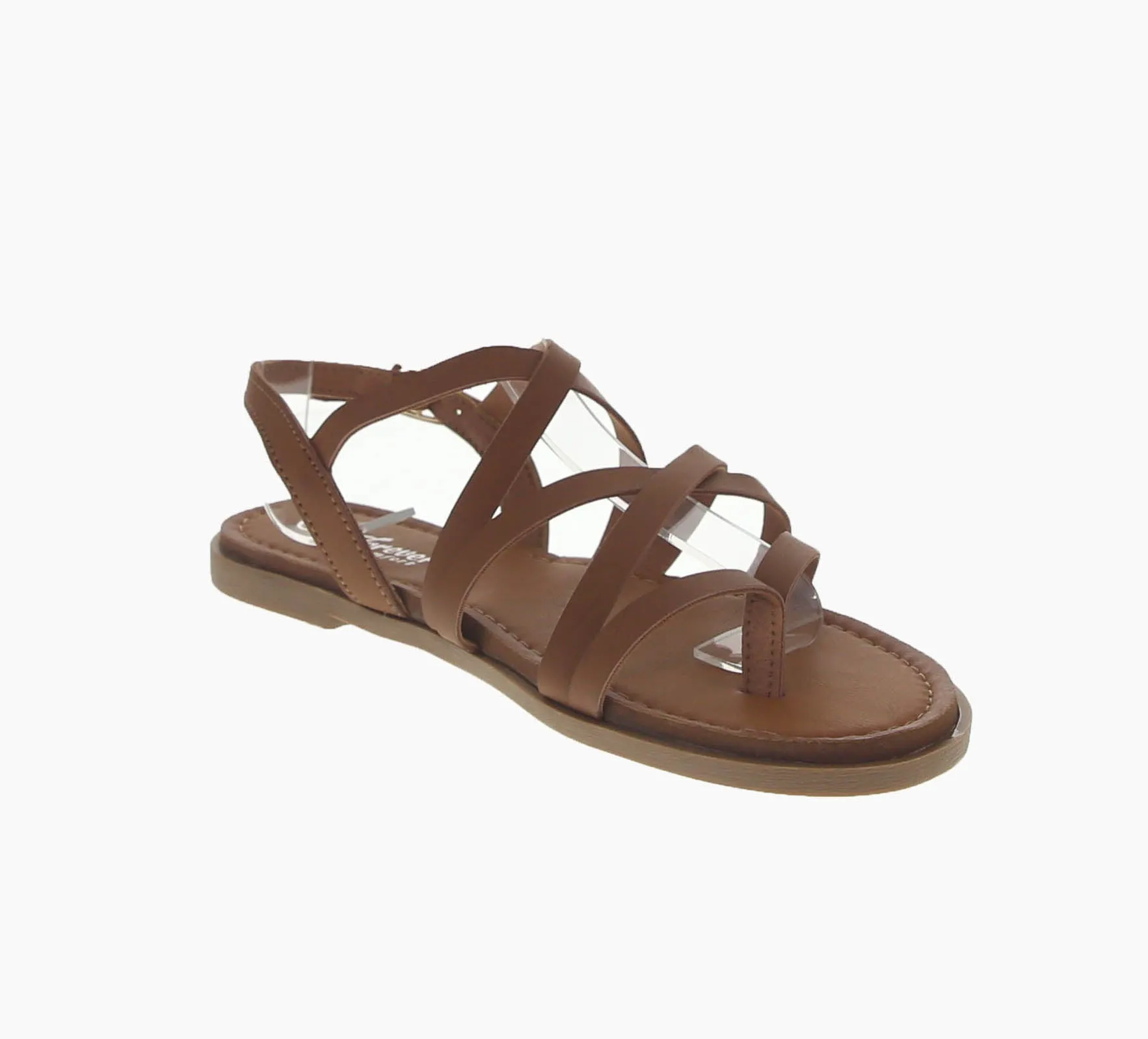 WOMAN'S SHOES TAN PU LEATHER SANDALS SOOTH-05