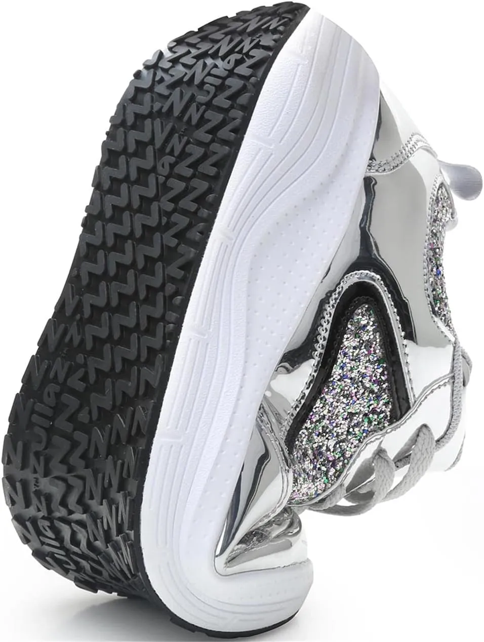 Women's Lace Up Inner Heightening Wedge Walking Shoe Sequins Fashion Sneakers Lightweight Non Slip Workout Shoes